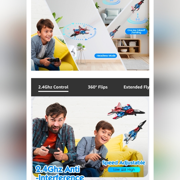 Nib Drone for Kids Remote Control Airplane 360 flip 2 rechargeable batteries - Picture 2 of 8